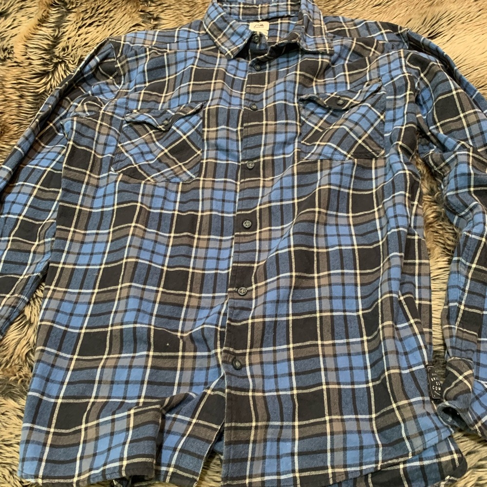 Quiksilver "modern fit" long sleeve flannel shirt Size XL